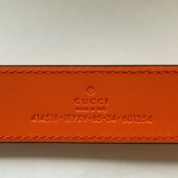 Double G Logo Leather Belt Size: M(85cm) - Picture 4 of 6